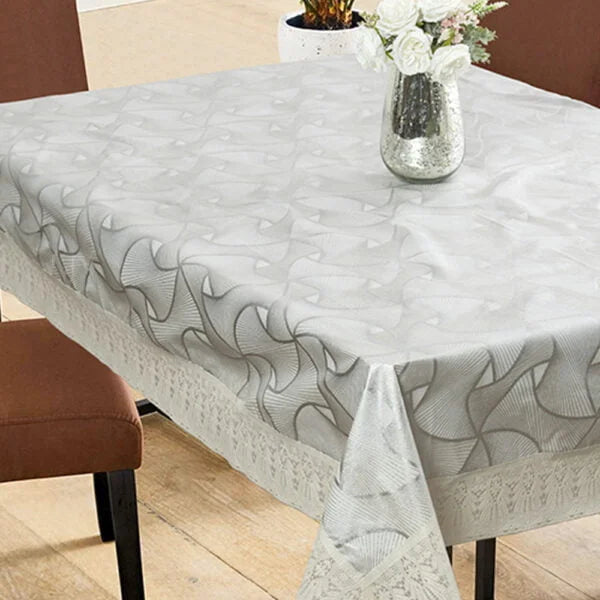 Sleek Silver Serenity Table Cover