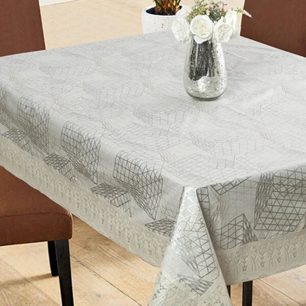 Elegant Edge Grey Table Cloth Cover