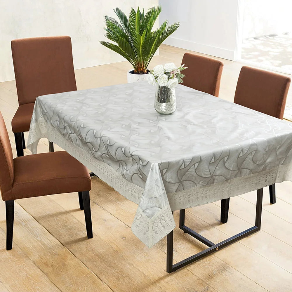 Sleek Silver Serenity Table Cover