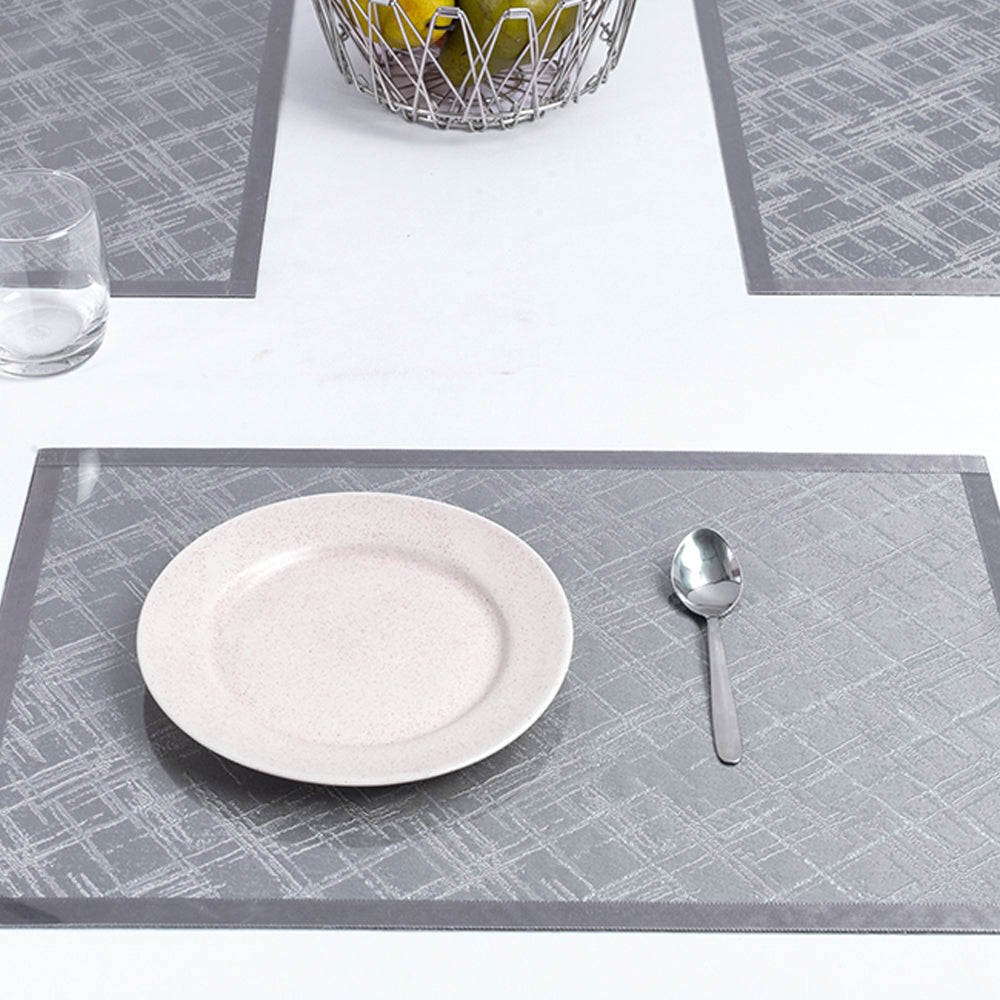 Texture White Table mat(Set of 6 pcs)