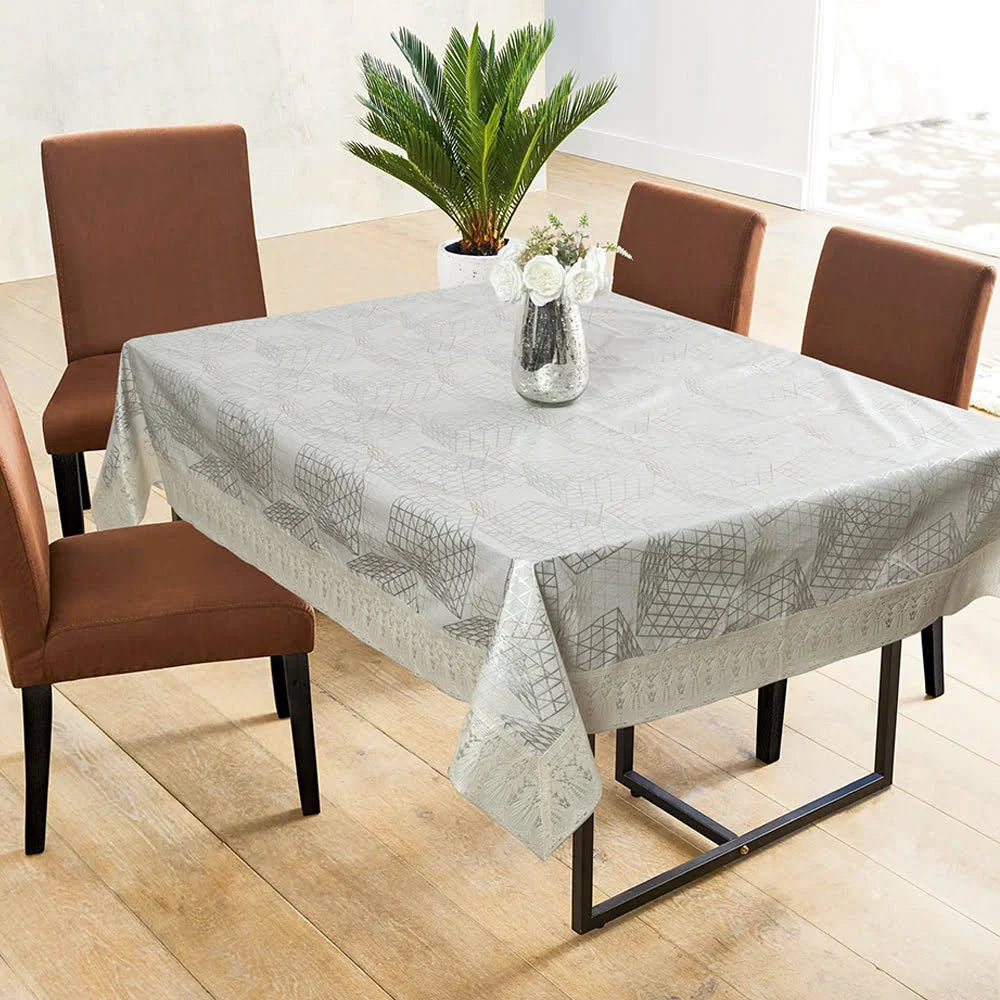 Elegant Edge Grey Table Cloth Cover