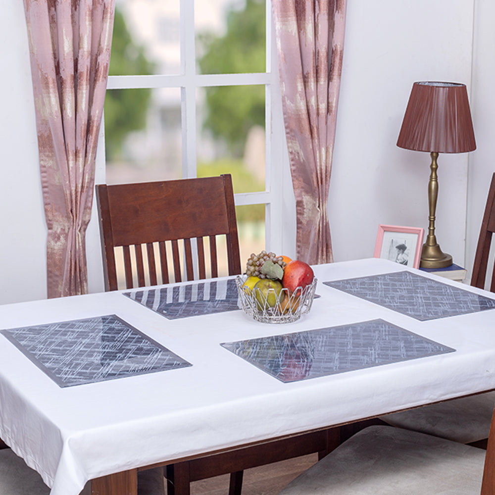 Lined White Table mat(Set of 6 pcs)