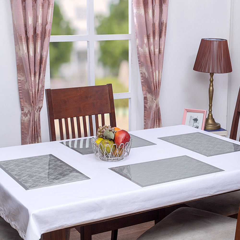 Texture White Table mat(Set of 6 pcs)