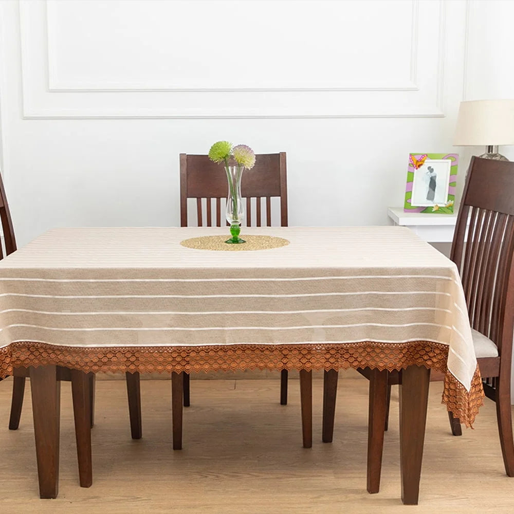 Beige Lined Table Cover