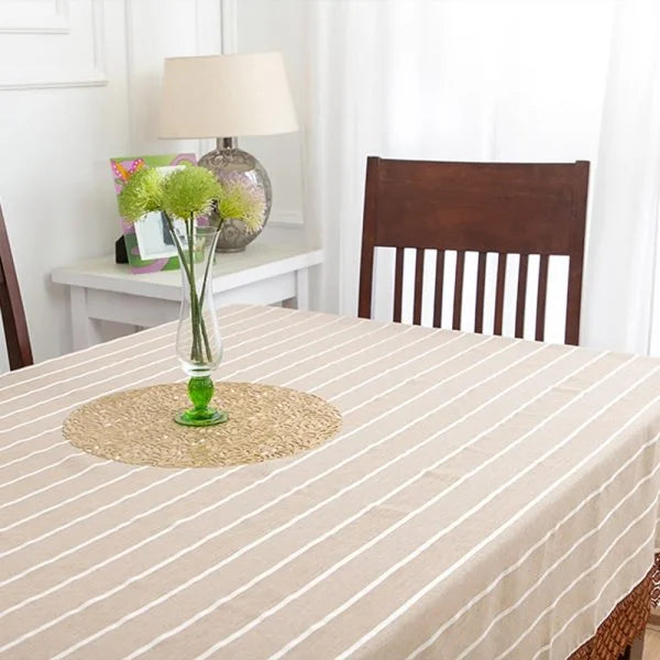 Beige Lined Table Cover