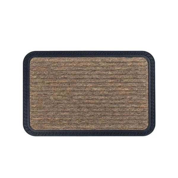 Beige & Black Band Mat(Set Of 2 )