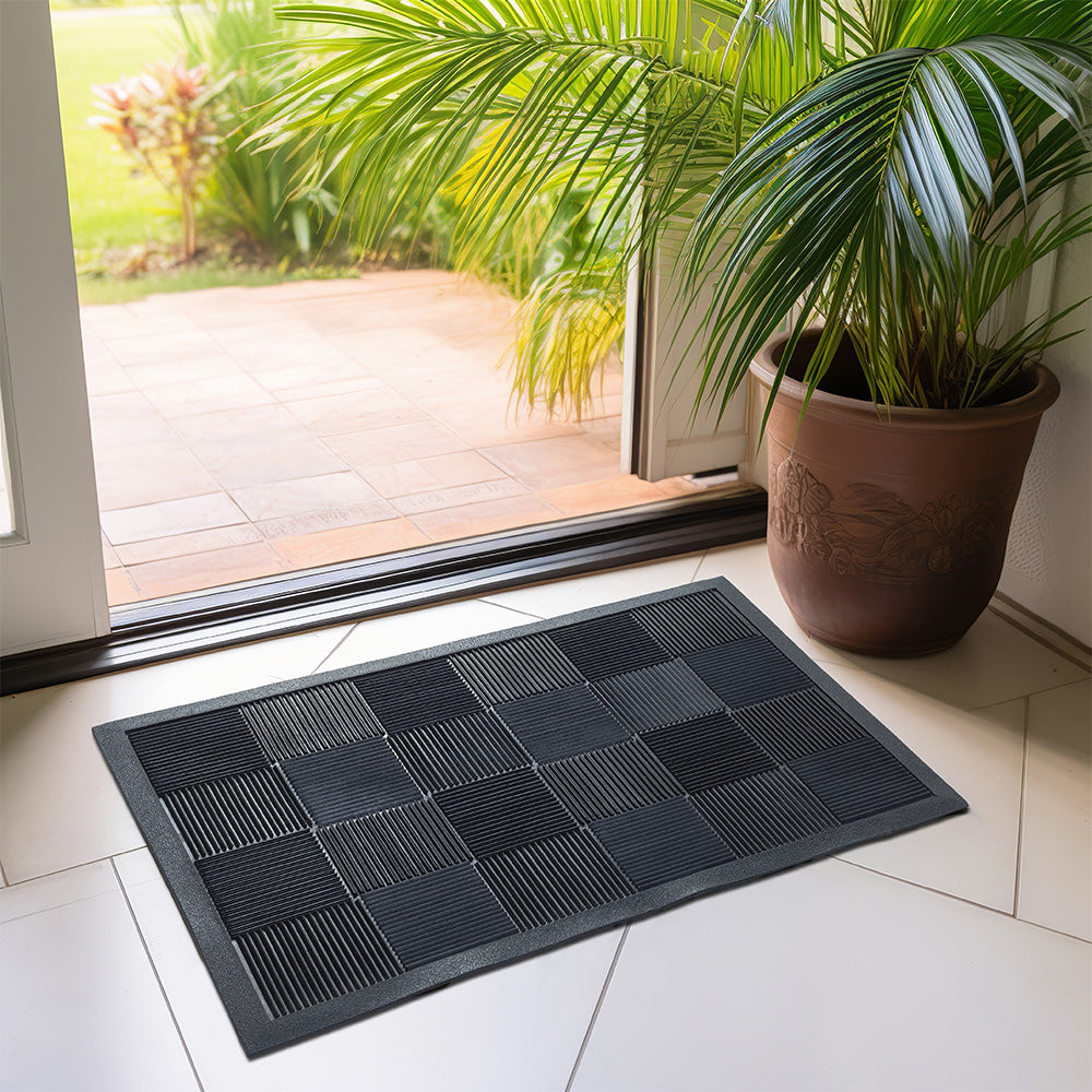 Stripe & Square Entrance Mat