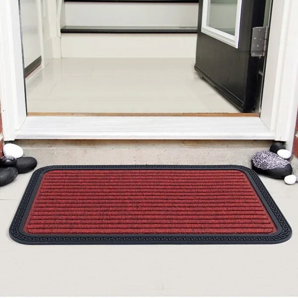 Red & Black Band Mat(Set Of 2 )